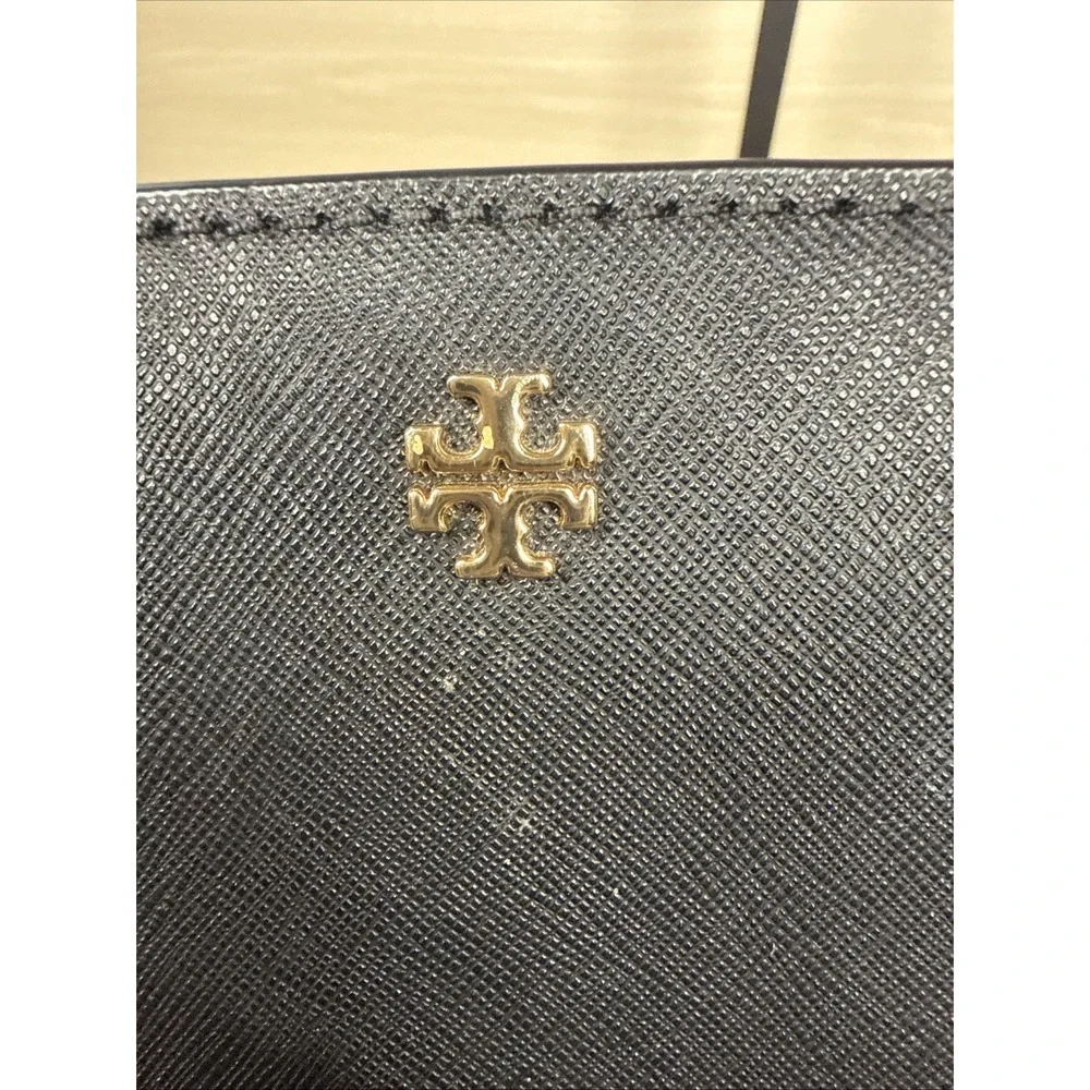 Authentic Tory Burch Emerson Structured Work Satchel Tote‎ Bag Black NO STRAP